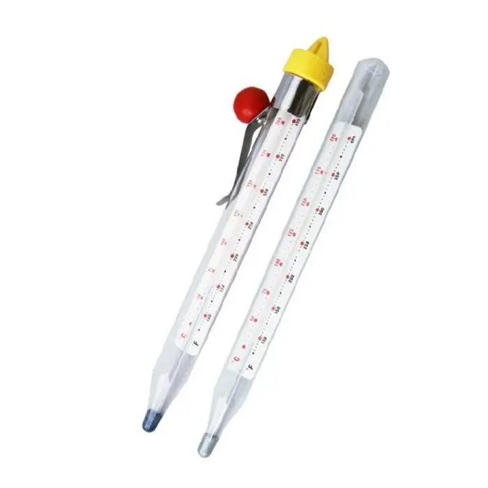 Thermomètre de cuisine en verre F92B pour confitures et desserts sucrés, thermomètre de sucre, thermomètre de bouillies, thermomètre de friture à l'huile, outil de cuisine élégant