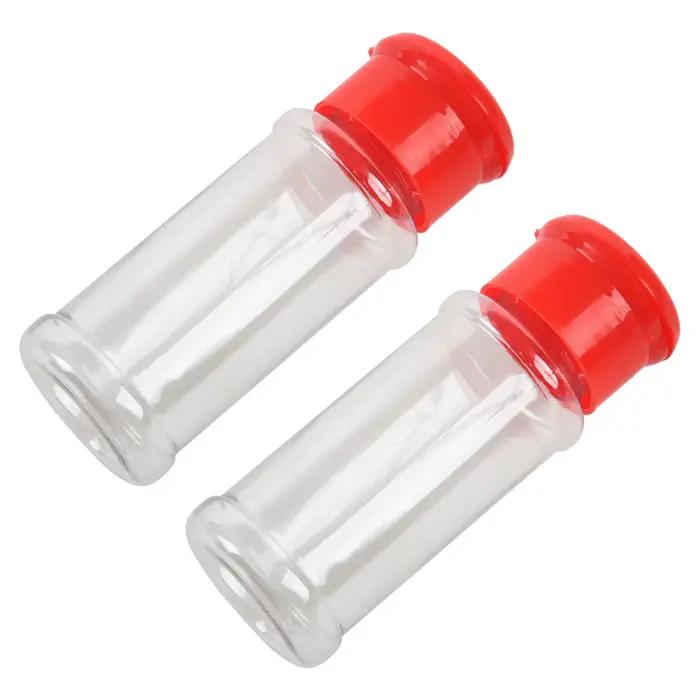 AA81-24 Pcs Pots à épices en plastique, salières, poivrières, pots à condiments pour barbecue, bouteilles, récipients de cuisine (Rouge)