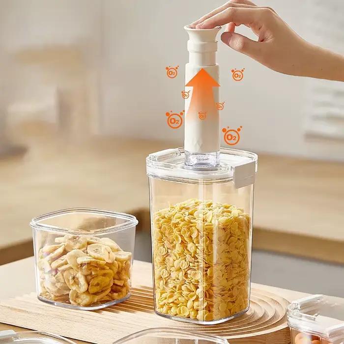 Réservoir scellé sous vide pour grains de café, pot sous vide pour céréales de cuisine, récipient hermétique, boîte scellée étanche à l'humidité pour le thé