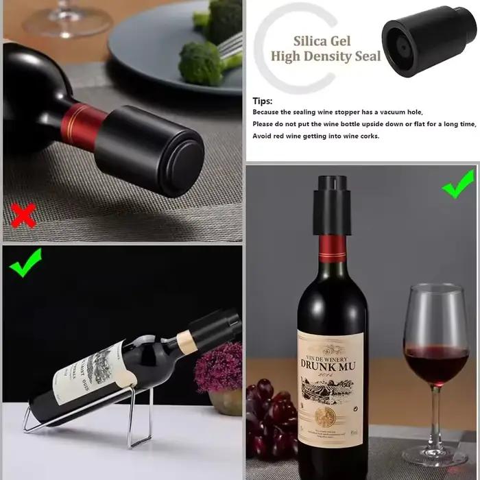 Bouchon de bouteille de vin noir sous vide