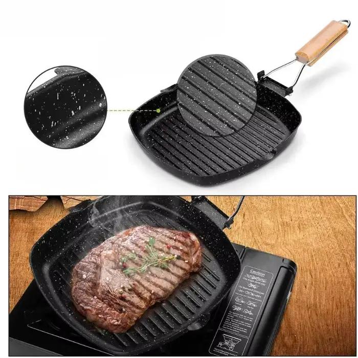 Poêles à griller polyvalentes avec becs verseurs