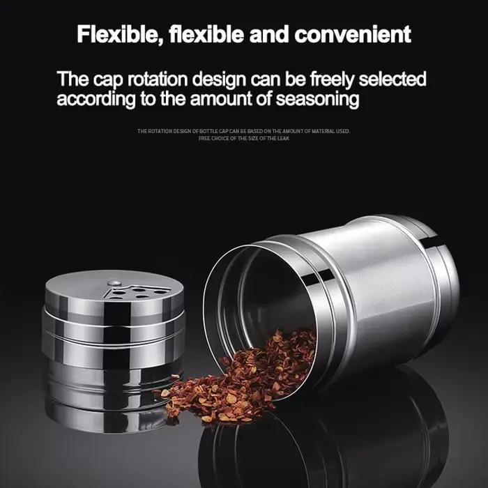 JJYY – bouteille de sel et de sucre, couvercle rotatif, Gadgets de cuisine polyvalents en acier inoxydable, Shaker à épices, pot à épices, boîte d'assaisonnement