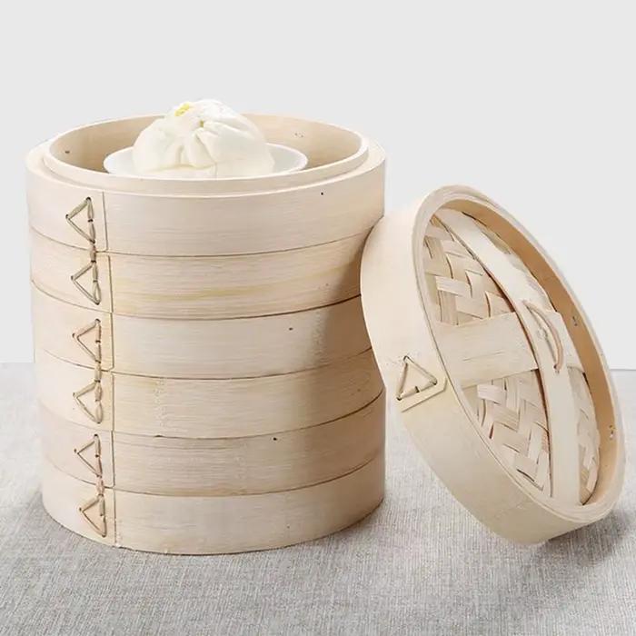 Ensemble d'ustensiles de cuisine pour la cuisson à la vapeur, comprenant un panier vapeur, un récipient vapeur, un cuiseur vapeur, un cuiseur vapeur en bambou, pour la préparation de délicieux pains B