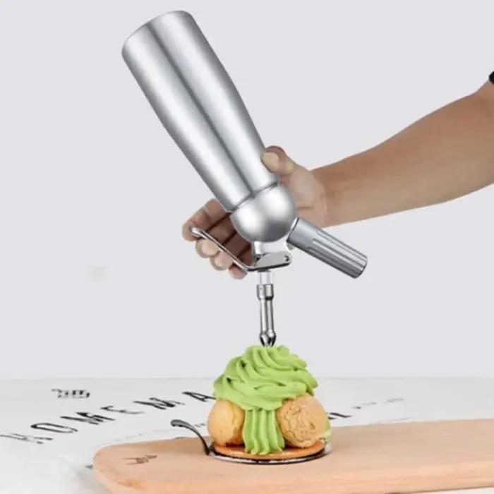 Bouteille à Presser Aluminium Professionnelle Pour Gâteaux Desserts Crémeux Occasions Spéciales