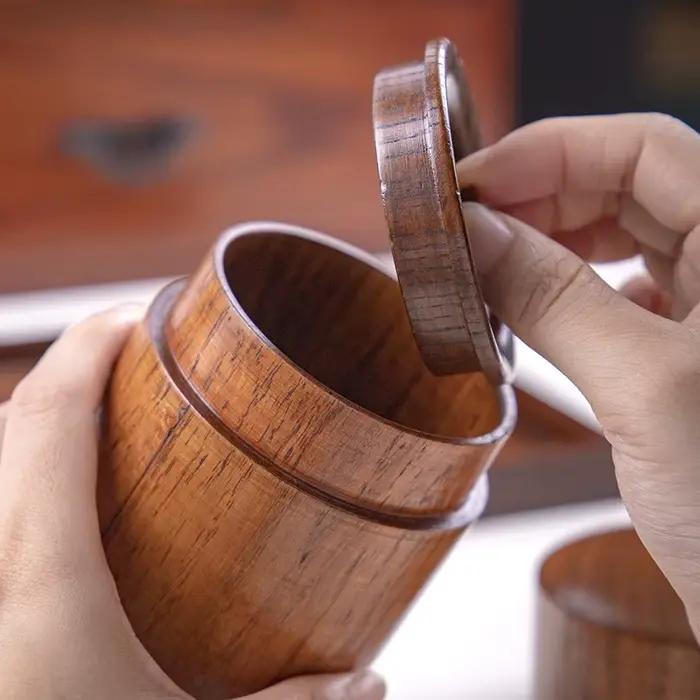 Boîte à thé en bois massif faite à la main