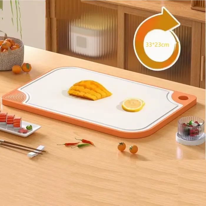 Planche à découper antibactérienne Double face en paille de blé, planche collante multifonctionnelle en plastique antidérapante Anti-moisissure pour la cuisine de la maison