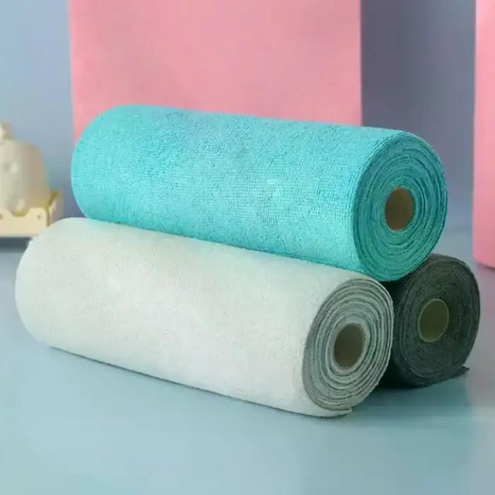 Chiffons de nettoyage en microfibre, 1 rouleau/20 pièces, serviettes réutilisables non pelucheuses pour la cuisine, serviettes de cuisine Super absorbantes à séchage rapide
