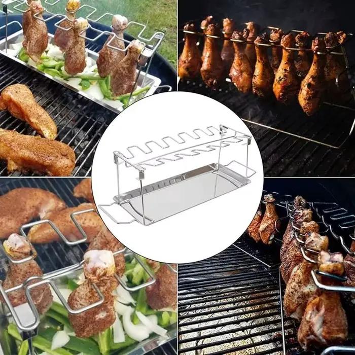 Rack jambe d'aile au poulet pour le fumeur Facile à utiliser 14 créneaux