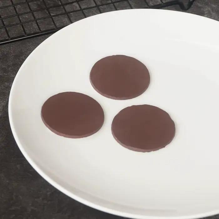 Pochoir à chocolat en forme de cercle rond, moule de décoration de gâteaux, feuille de transfert de Chablon pour bricolage, écorce de noix de chocolat