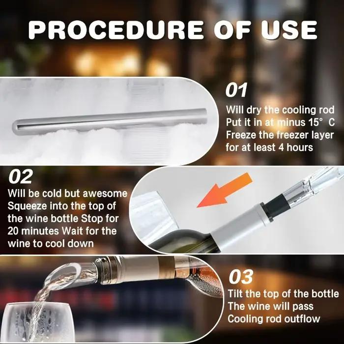 Le bâton de refroidissement du vin en acier inoxydable garde le vin réfrigéré en 15 Minutes