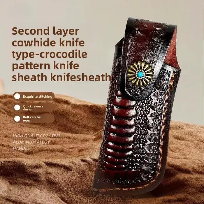 Étui en cuir pour couteau de poche, sac de rangement en cuir, étui pour couteau, étui pour couteau pliant, étui de rangement pour outils, portable, ceinture de transport