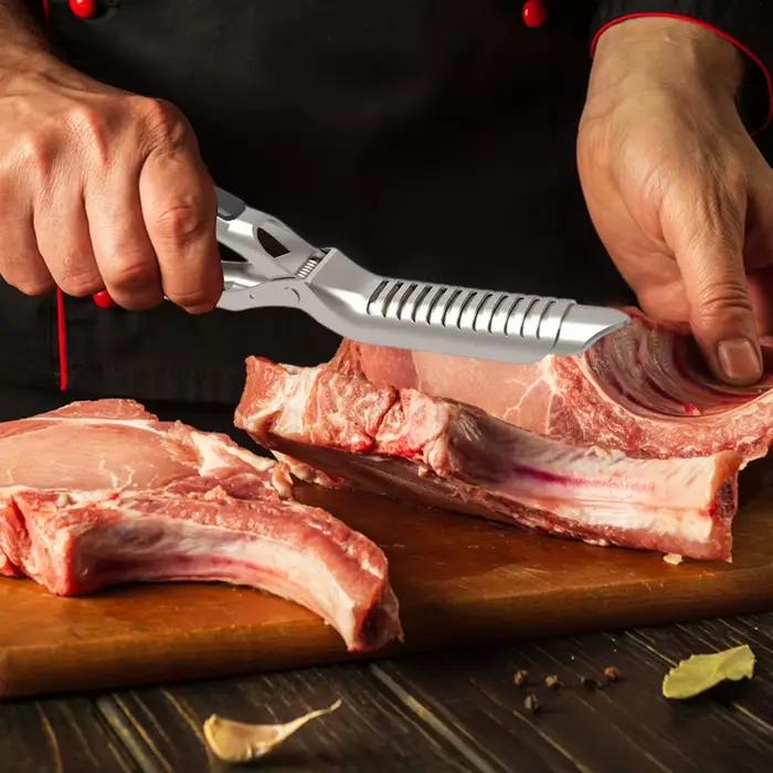 Kit d'outils pour enlever la membrane nerveuse en acier inoxydable, l'outil ultime de préparation des côtes pour les amateurs de barbecue, accessoires de barbecue sûrs au lave-vaisselle