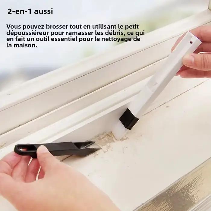 Brosse de nettoyage multifonctionnelle portable pour fenêtres, portes et claviers blanc éco-responsable pour ménage quotidien et grandes lessives