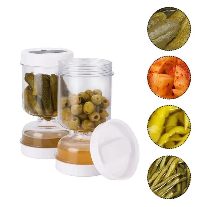 Pot de cornichons avec couvercles passoire Olives sablier cruche stockage des aliments récipient Kimchi maison