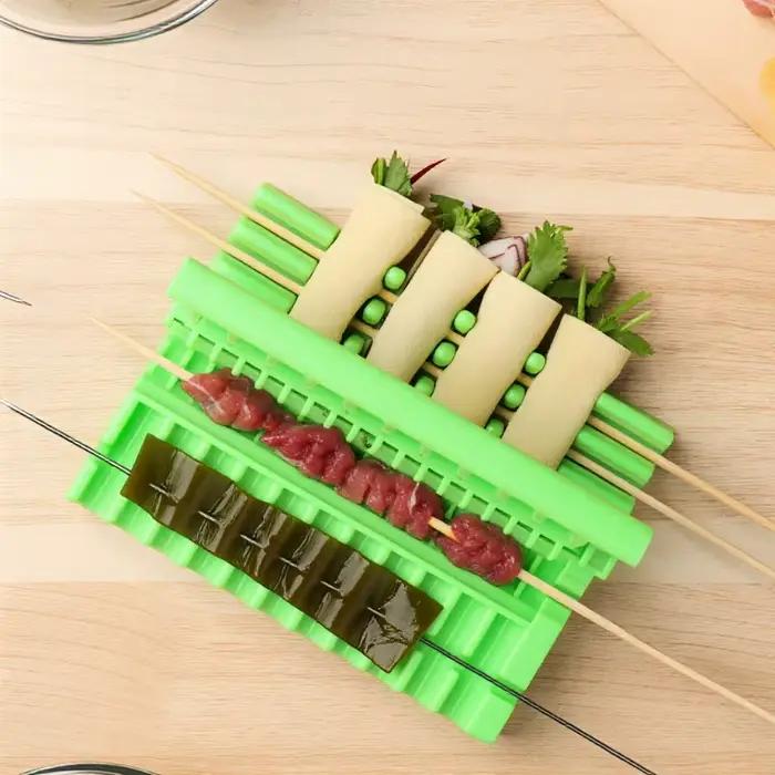Outil multifonctionnel pour brochettes de viande et légumes, idéal pour le camping, les pique-niques et les grillades à la maison ou en voyage