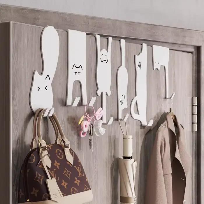 Crochet derrière la porte étagère sans poinçon pour rangement vêtements chapeaux clés mural armoire cuisine cintre porte occasionnels spéciaux