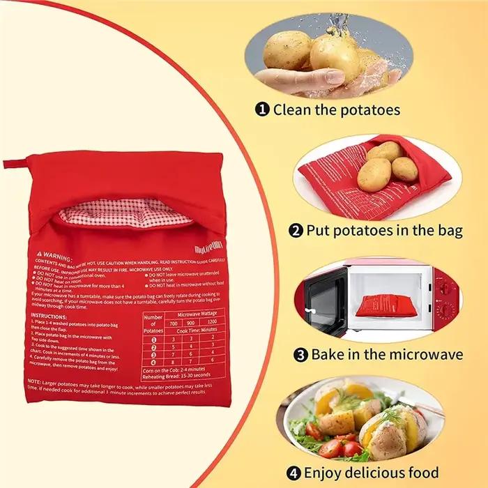 Sac de cuisson pour pommes de terre au micro-ondes