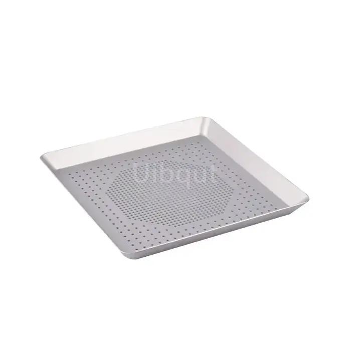 Plaque à pizza carrée antiadhésive en acier inoxydable pour pizza gâteau et pain à offrir pour occasions spéciales