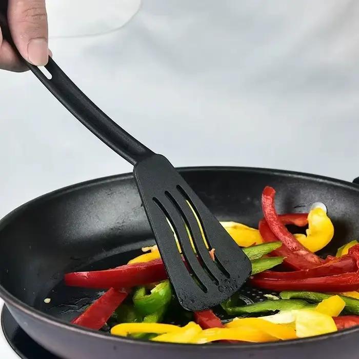 Lot de 3 ustensiles de cuisine en nylon : fourchette à surface plate