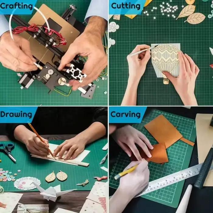 Tapis de découpe A3 A4 A5 durable avec lignes quadrillées, marques d'angle et gabarits pour la modélisation, le scrapbooking et la découpe de papier artisanal