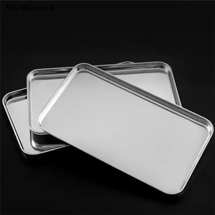 Plateau Rectangulaire en Acier Inoxydable Multifonctionnel Pour Cuisine et Buffet Occasions Spéciales