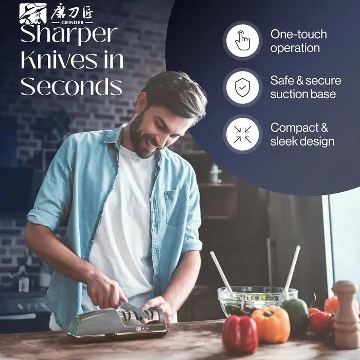 TAIDEA TG2403 affûteur de couteaux électrique Chef de cuisine professionnel en 3 étapes et système d'affûtage à usage domestique