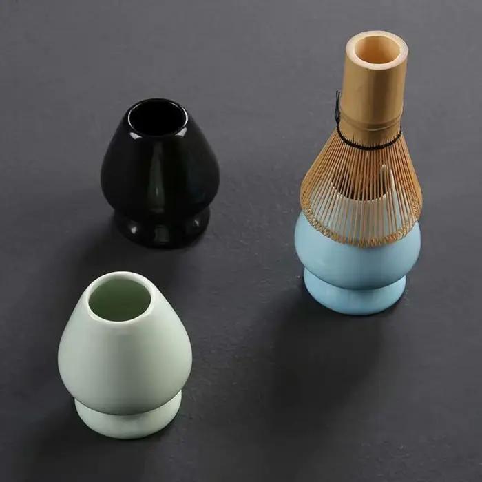 Support de fouet Matcha Vintage élégant, Surface lisse et Durable, support Chasen rétro en céramique de couleur unie, outil Matcha