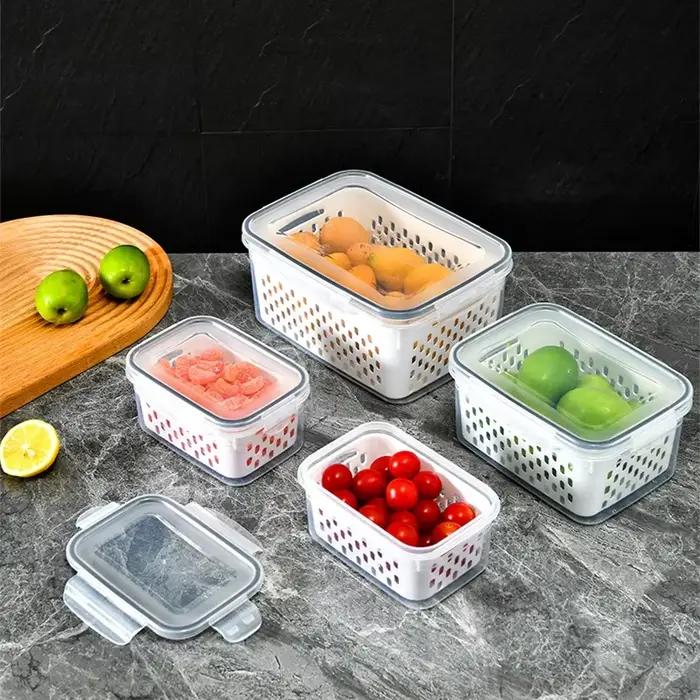 Ensemble de récipients de stockage des aliments pour réfrigérateur Transparent