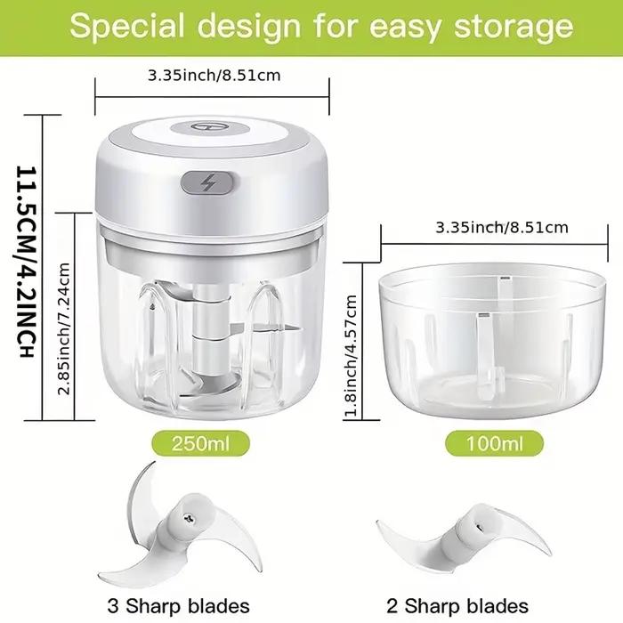 Mini hachoir électrique à ail de 100ml/250ml