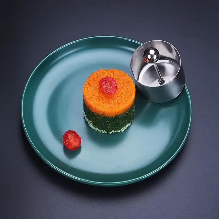 Moule Rond en Acier Inoxydable avec Poussoir pour Gâteau