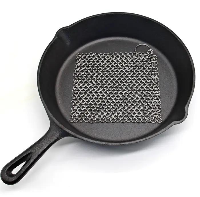 Nettoyeur de cuisine en fonte 10/15/20cm, casseroles antirouille, épurateur de nettoyage, dissolvant de rouille en acier, Kit de brosse grattoir, brosse de nettoyage en métal