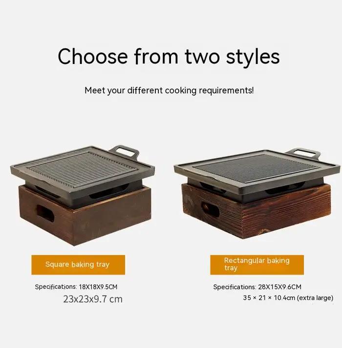 Grill de Barbecue Portable sans fumée, coréen et japonais, four à charbon de bois, poêle à alcool, outils de cuisine antiadhésifs ménagers