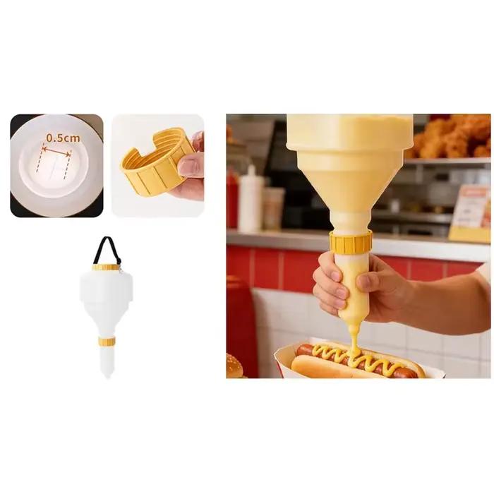 BSEVB - Distributeur de sauce suspendu 3,5 L pour restaurant et barbecue, grande capacité, conception anti-fuite, bouteille à presser rechargeable