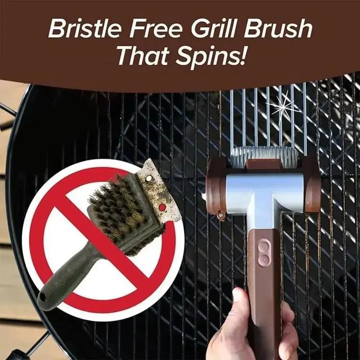 Brosse de nettoyage de gril à rouleau électrique Rechargeable en acier inoxydable