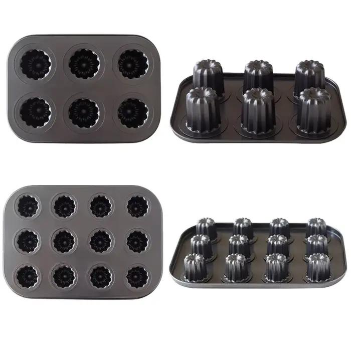 Moule à Canèle antiadhésif en acier au carbone pour fabrication de canèles, muffins et cupcakes, idéal pour occasions spéciales et pauses gourmandes