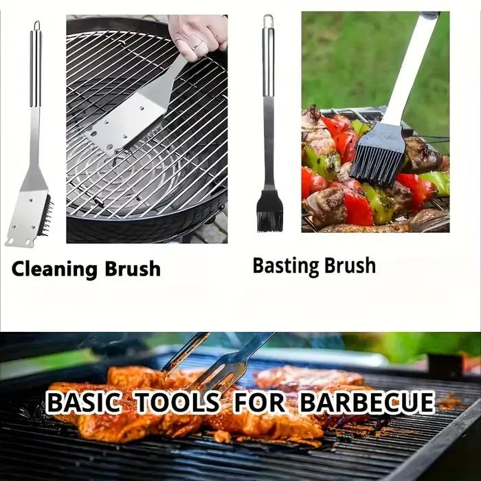 Ensemble d'accessoires de barbecue en acier inoxydable, 12 pièces, ensemble d'ustensiles de service, kit d'ustensiles de grillades portables et pratiques
