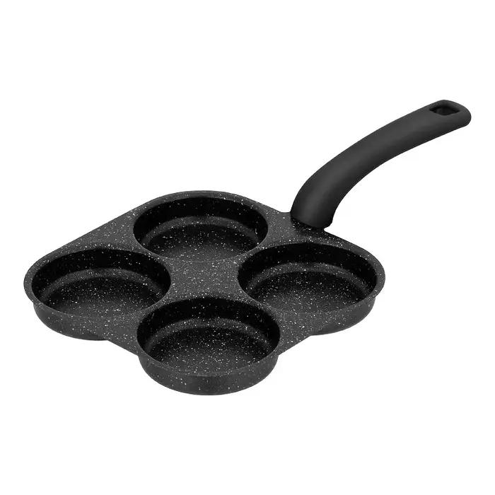 Poêle à œufs antiadhésive, cuiseur à œufs 4 tasses, adapté aux cuisinières à gaz et aux plaques à induction