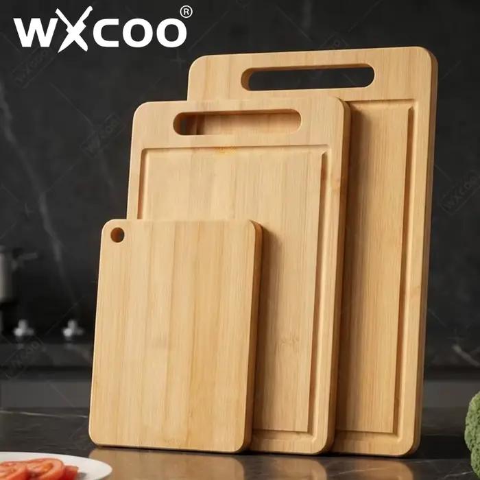 Planche à découper double face en bambou WXCOO, bambou Moso naturel, anti-moisissure, planche à découper de cuisine, outils de cuisine en bambou