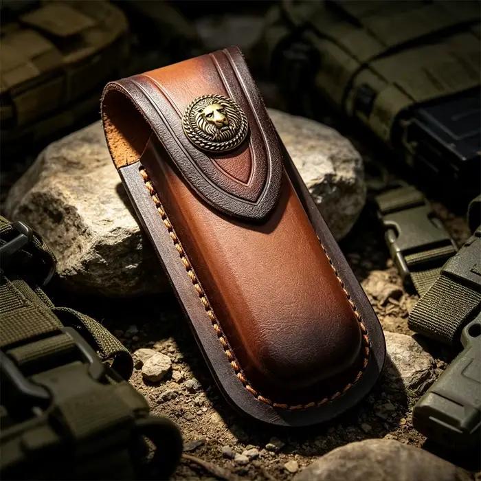 Étui à couteau en cuir de qualité supérieure avec boucle de ceinture, housse de protection portable pour couteau, étui de transport