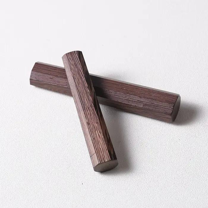 Outils de remplacement DIY pour la fabrication de couteaux de cuisine, manche octogonal en bois de Wengé à grain naturel pour couteau de chef japonais à lame pleine