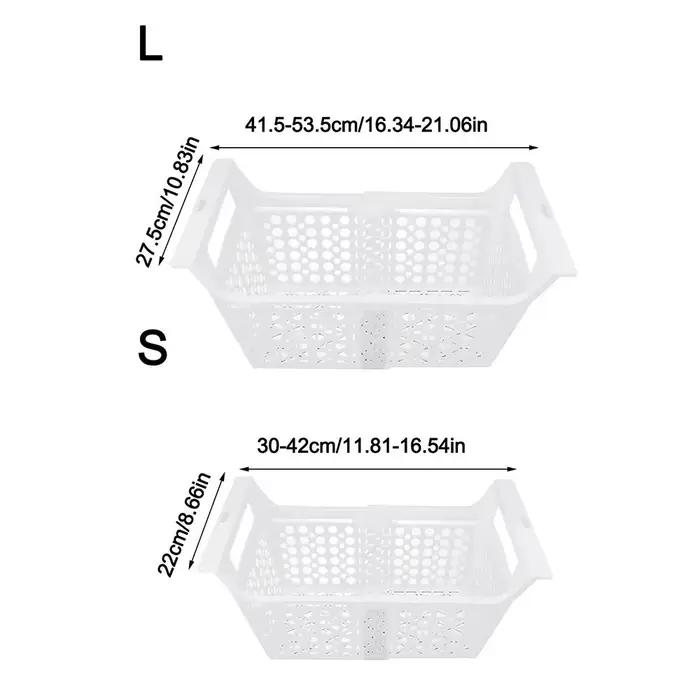 Panier de rangement pour congélateur en plastique ABS épaissi, empilable et rétractable pour rangement efficace et organisation de placards et réfrigérateur