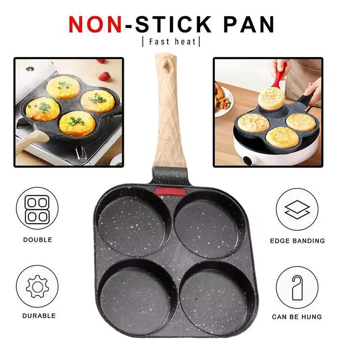Poêle à frire antiadhésive pour 4 œufs, mini poêle à crêpes, appareil à omelette japonais, anti-rouille, pour la cuisine à domicile
