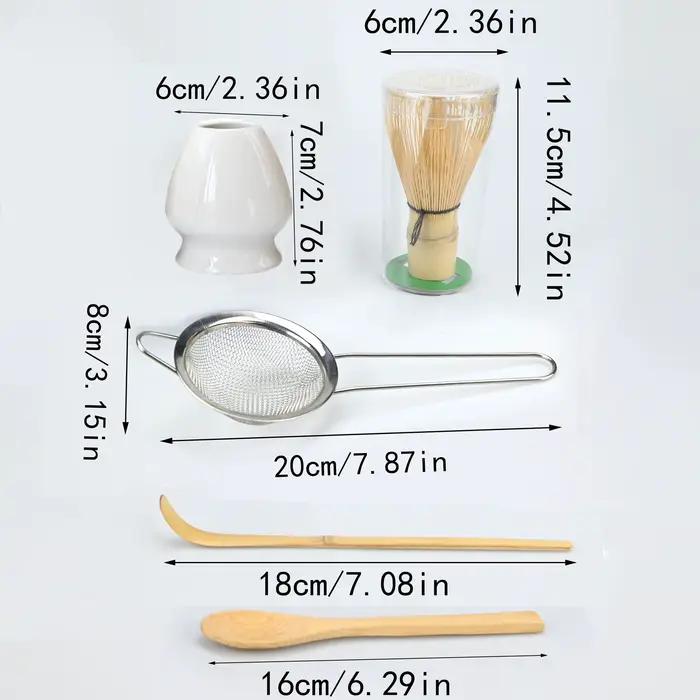 Ensemble de fouets Matcha 5 pièces-fouet en bambou, passoire à thé, cuillère, cuillère, tamis, support de fouet, Kit de démarrage Matcha parfait pour Matcha