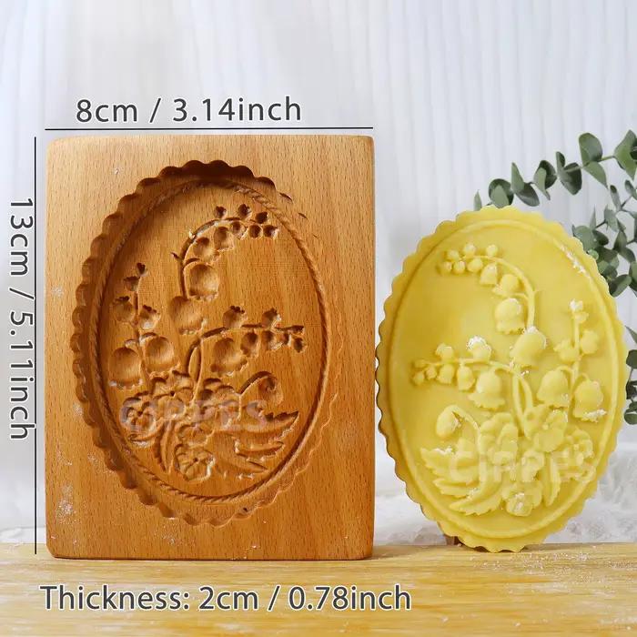 Moules à Biscuits en Bois avec Motif Muguet