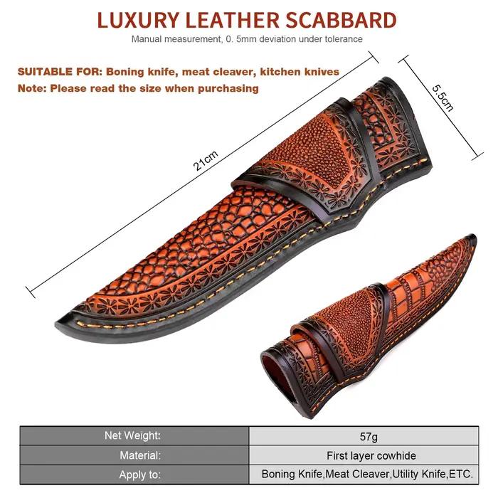 Fourreau de couteau portable marron pour couteaux à désosser