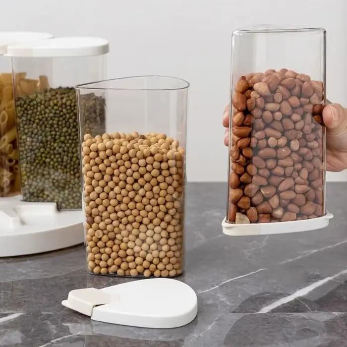 Boîte de rangement pour céréales à six compartiments hermétique anti-poussière rotative anti-humidité anti-insectes pour rangement élégant et efficace de la cuisine