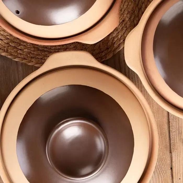 Casseroles Résistantes à la Chaleur pour Riz, Porridge, Lait, Soupe, Argile, Ragoût, Oreillettes, Poêle en Céramique, Cuisinière Électrique à Gaz, 500ml, 750ml