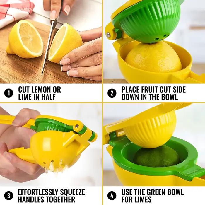 Presse-agrumes manuel 2 en 1 portable en alliage d'aluminium pour jus de fruits frais et naturel à offrir pour des occasions spéciales