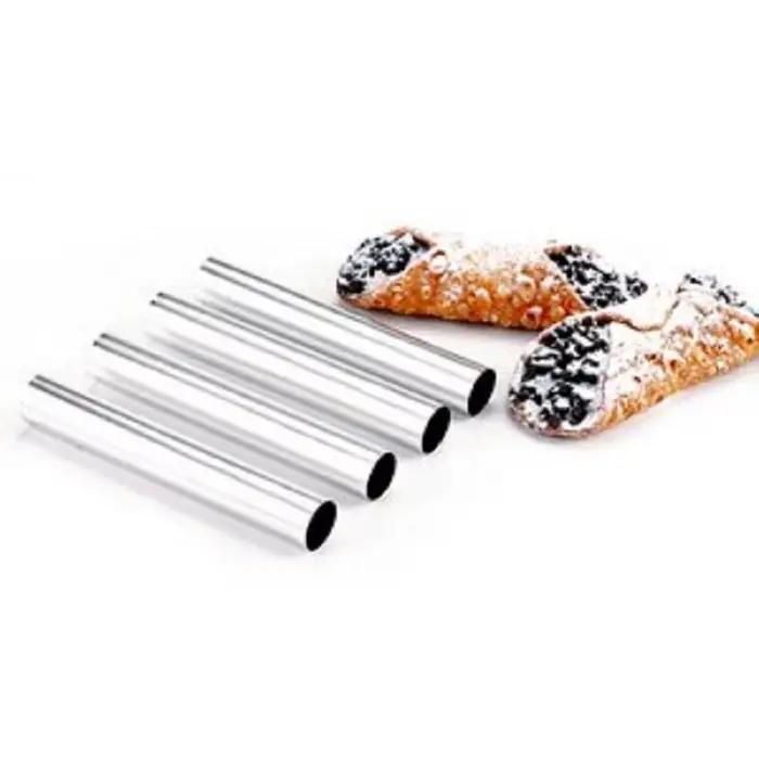 Formes de cannoli en aluminium pour pâtisseries maison, outils de pâtisserie en aluminium pour croissants et pains danois, kit de 4 tubes, compatibles avec la lave-vaisselle