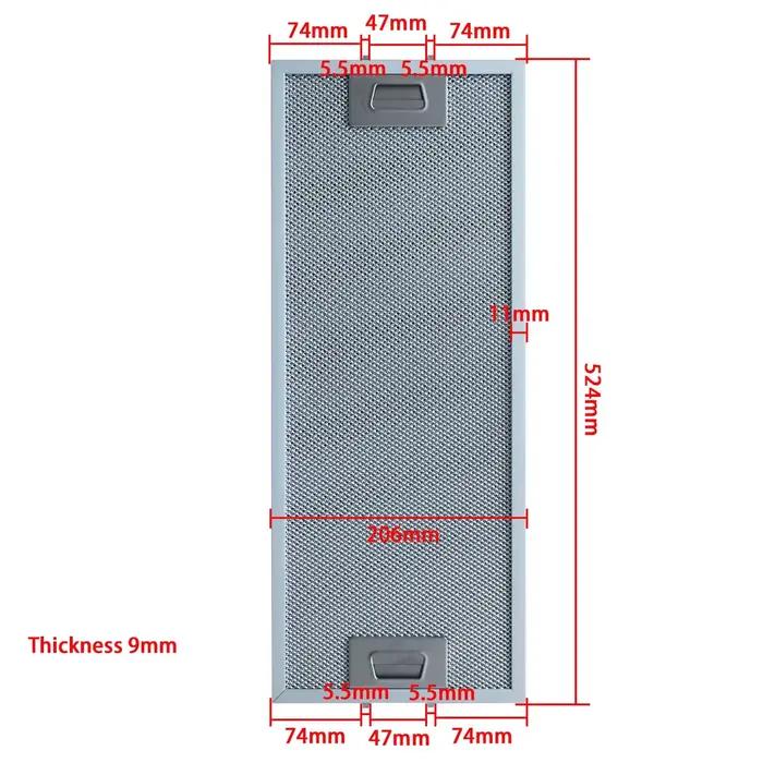 Filtre pour hotte aspirante Nodor 52,5 x 20,5 cm pièces de cuisine accessoire d'entretien facile pour air pur et cuisine propre